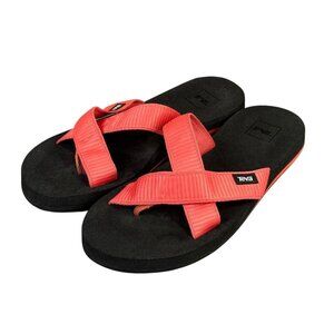 Teva Sandals Flip Flops Womens 8 Black Coral Mush Kalea Foam Thongs 1015198